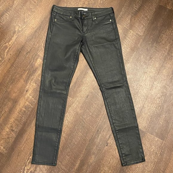 Rich + Skinny Black Waxed Jeans - Size 27 - Picture 2 of 7